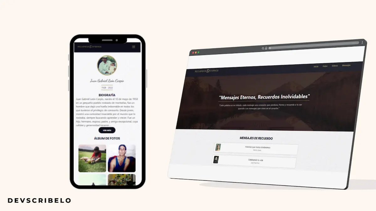 Landing Page para Recuerdos Eternos
